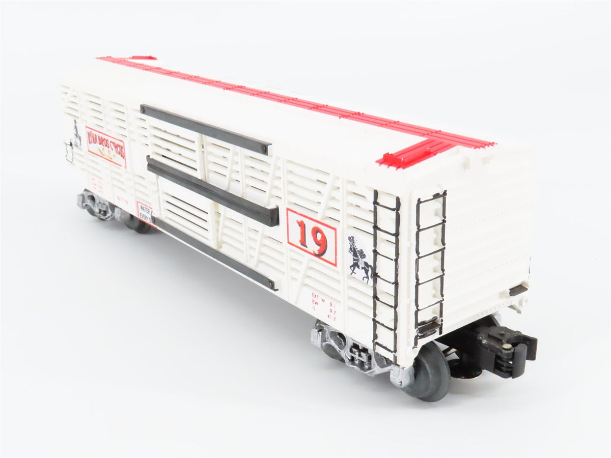 O Gauge 3-Rail Lionel Ryan Bros Circus Stock Car #19 - Custom