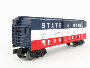 O Gauge 3-Rail MTH BAR State of Maine 40' Single Door Box Car - Custom Rd #6011