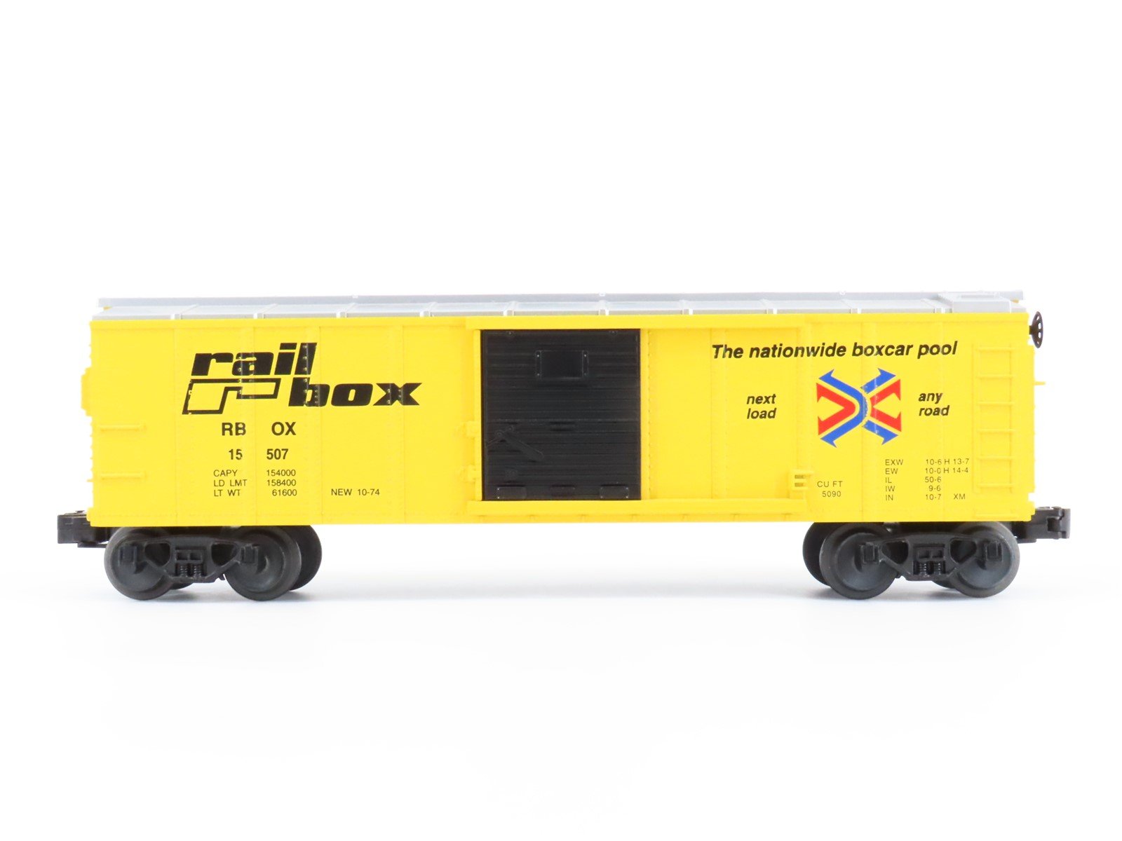 O Gauge 3-Rail MTH RBOX Railbox 40' Single Sliding Door Box Car #15507