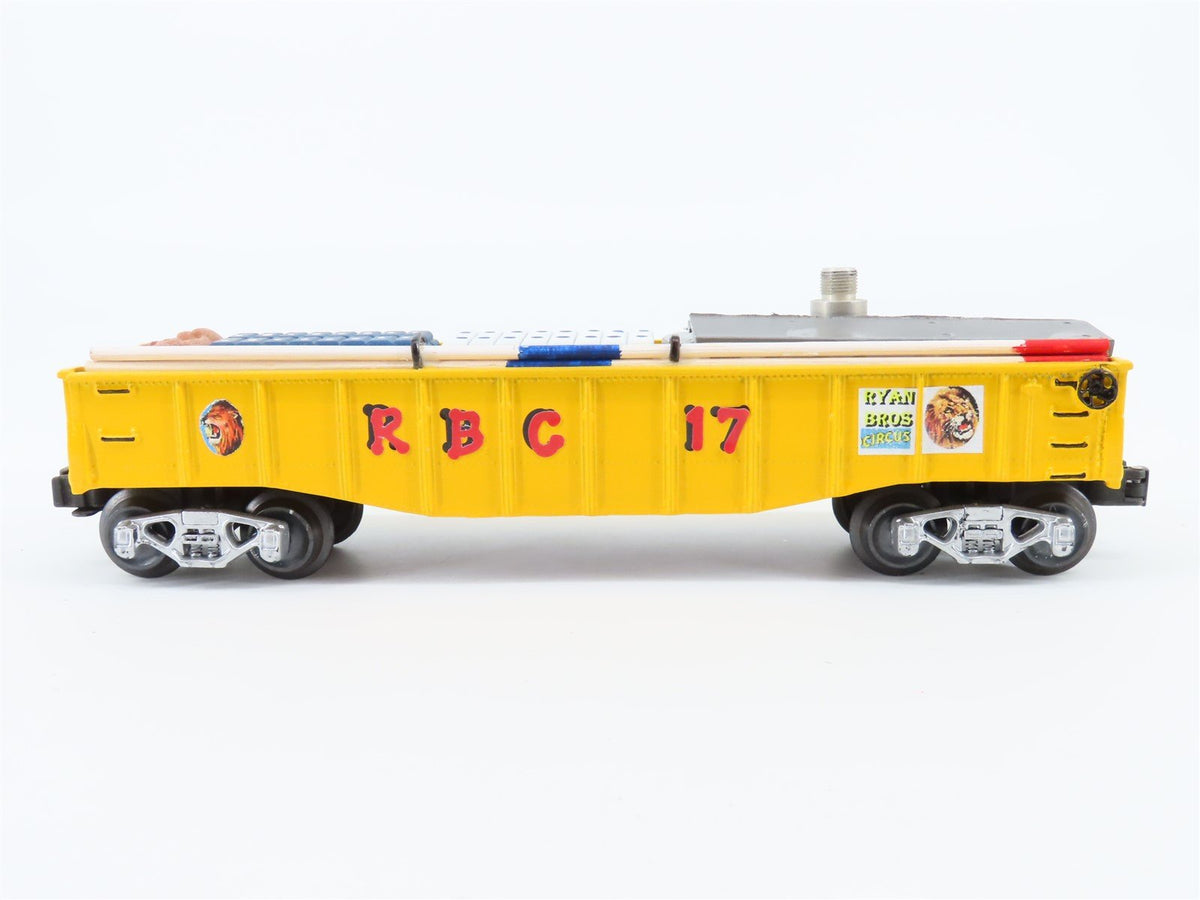 O Gauge 3-Rail K-Line RBC Ryan Bros Circus 40&#39; Gondola #17 w/Load - Custom