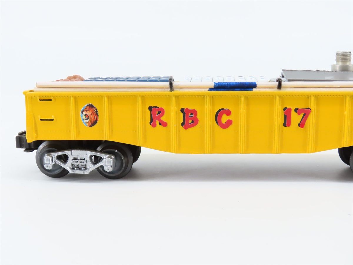 O Gauge 3-Rail K-Line RBC Ryan Bros Circus 40&#39; Gondola #17 w/Load - Custom