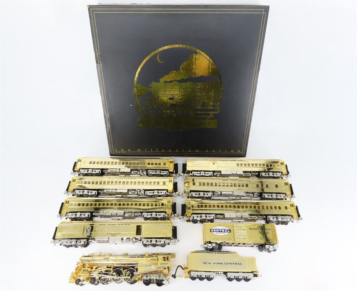 O Gauge 3-Rail MTH Millennium Gold-Plated NYC 4-6-4 Steam Passenger Train Set