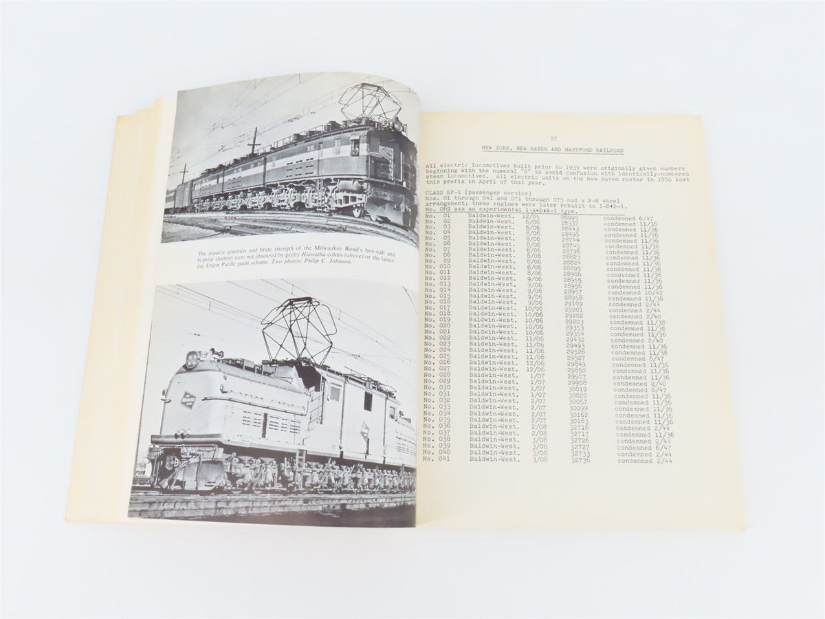 Electric Locomotive Rosters by Robert J. Wayner ©1965 SC Book