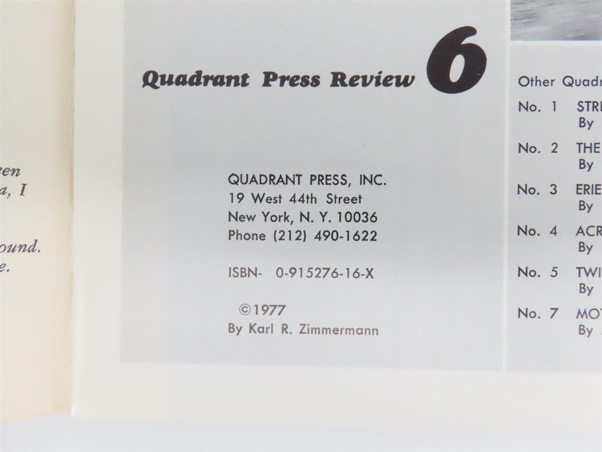 Quadrant Press Review 6: The Remarkable GG1 by Karl R. Zimmermann ©1977 SC Bk