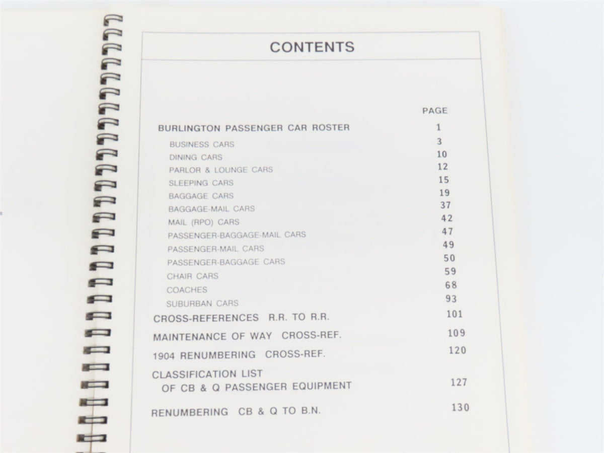 Burlington Passenger Car Roster 1869-1930&#39;s by William Glick ©1987 SC Book