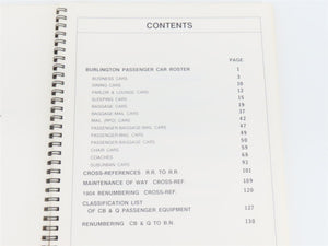 Burlington Passenger Car Roster 1869-1930's by William Glick ©1987 SC Book