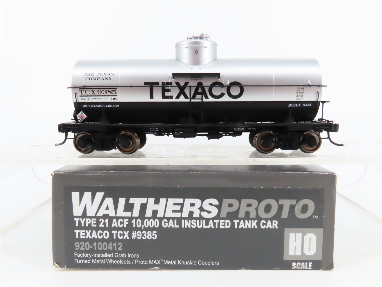HO Scale Walthers Proto #920-100412 TCX Texaco Single Dome Tank Car #9385