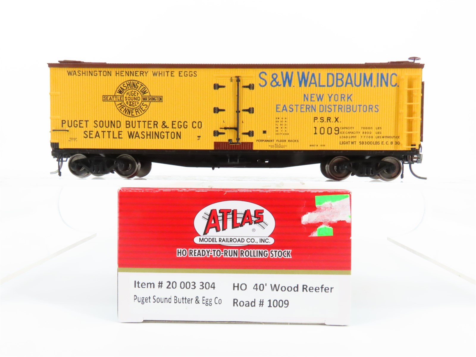 HO Atlas Master Line #20003304 PSRX Puget Sound Butter 40' Wood Reefer #1009