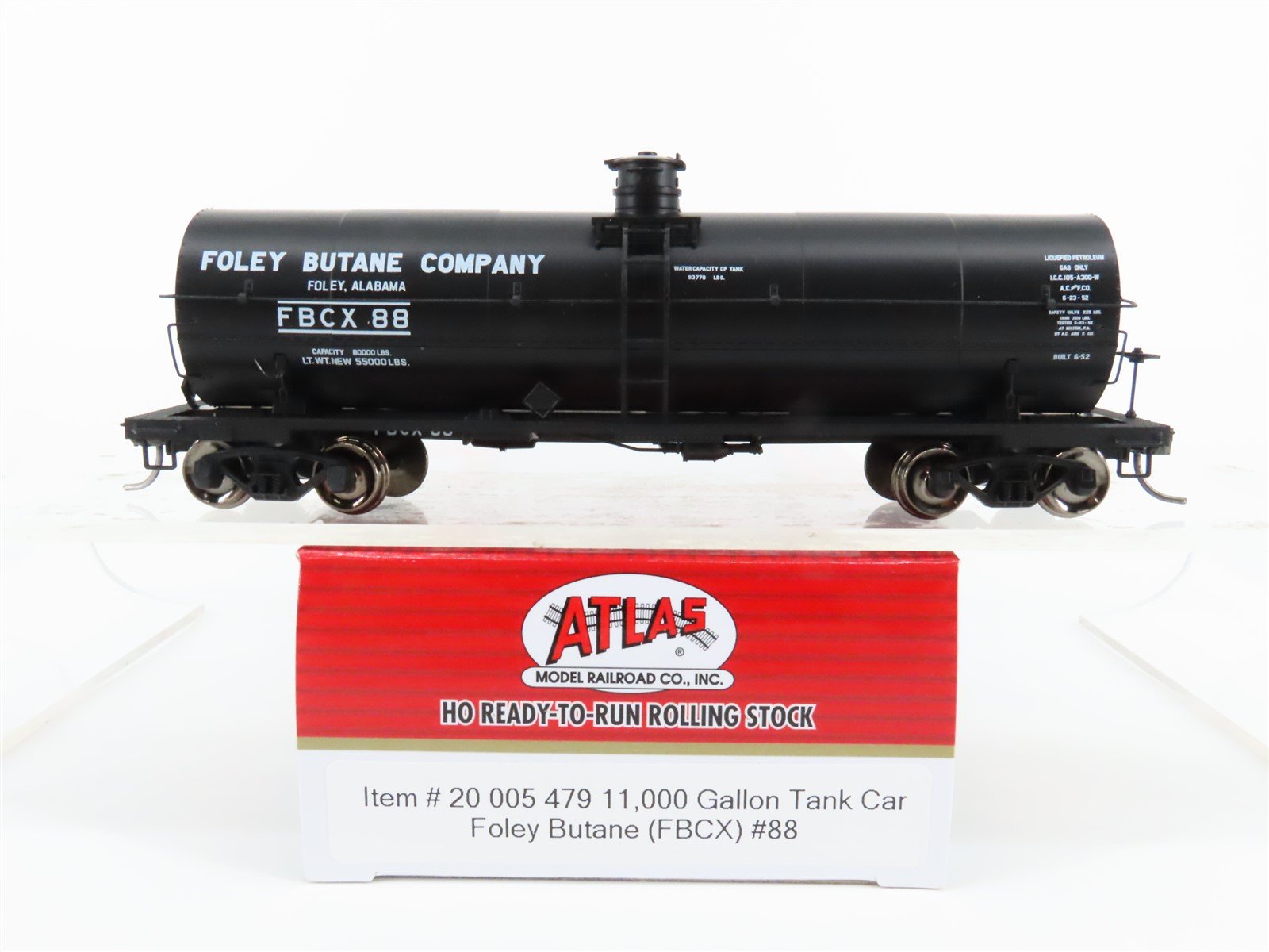 HO Scale Atlas Master Line #20005479 FBCX Foley Butane 11K Gal. Tank Car #88