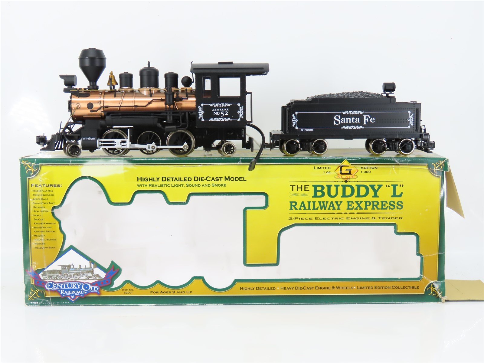 G Scale J. Lloyd 52001 The Buddy "L" Railway Express ATSF 2-6-2 Steam #52