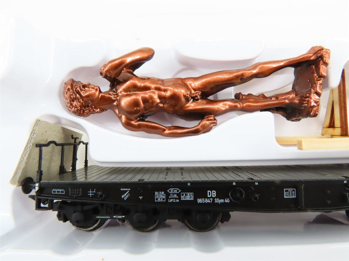 HO Marklin 48007 DB Flat Car w/ Strassacker Art Foundry Truck &amp; Statue of David