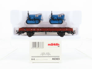 HO Scale Marklin 46363 DB German Flat Car #401 125 w/Tractors Load