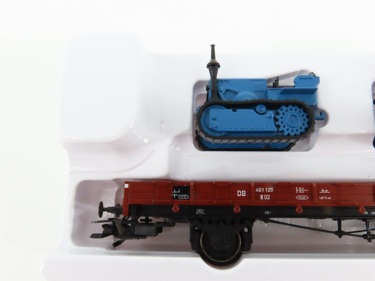 HO Scale Marklin 46363 DB German Flat Car #401 125 w/Tractors Load