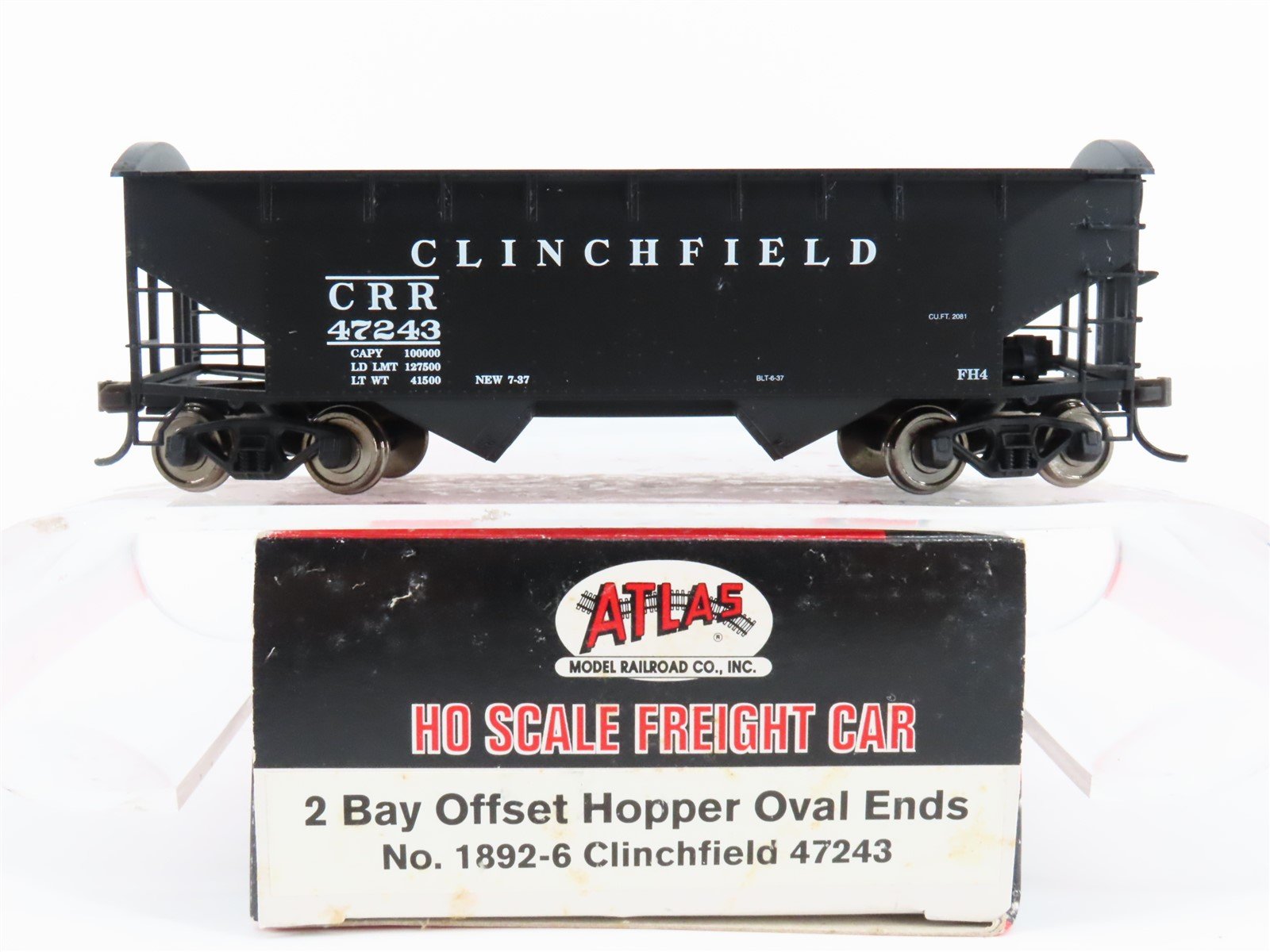 HO Scale Atlas #1892-6 CRR Clinchfield 2-Bay Open Hopper #47243