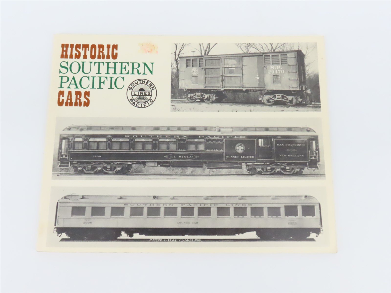 Historic Southern Pacific Cars By Robert J. Wayner SC Book