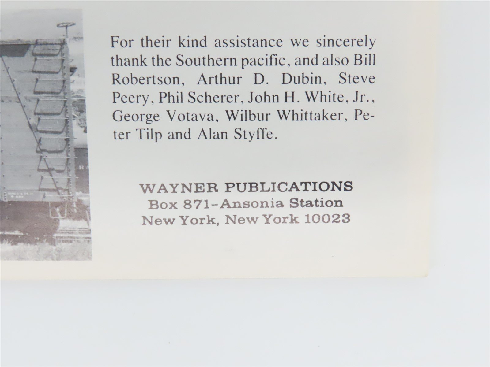 Historic Southern Pacific Cars By Robert J. Wayner SC Book