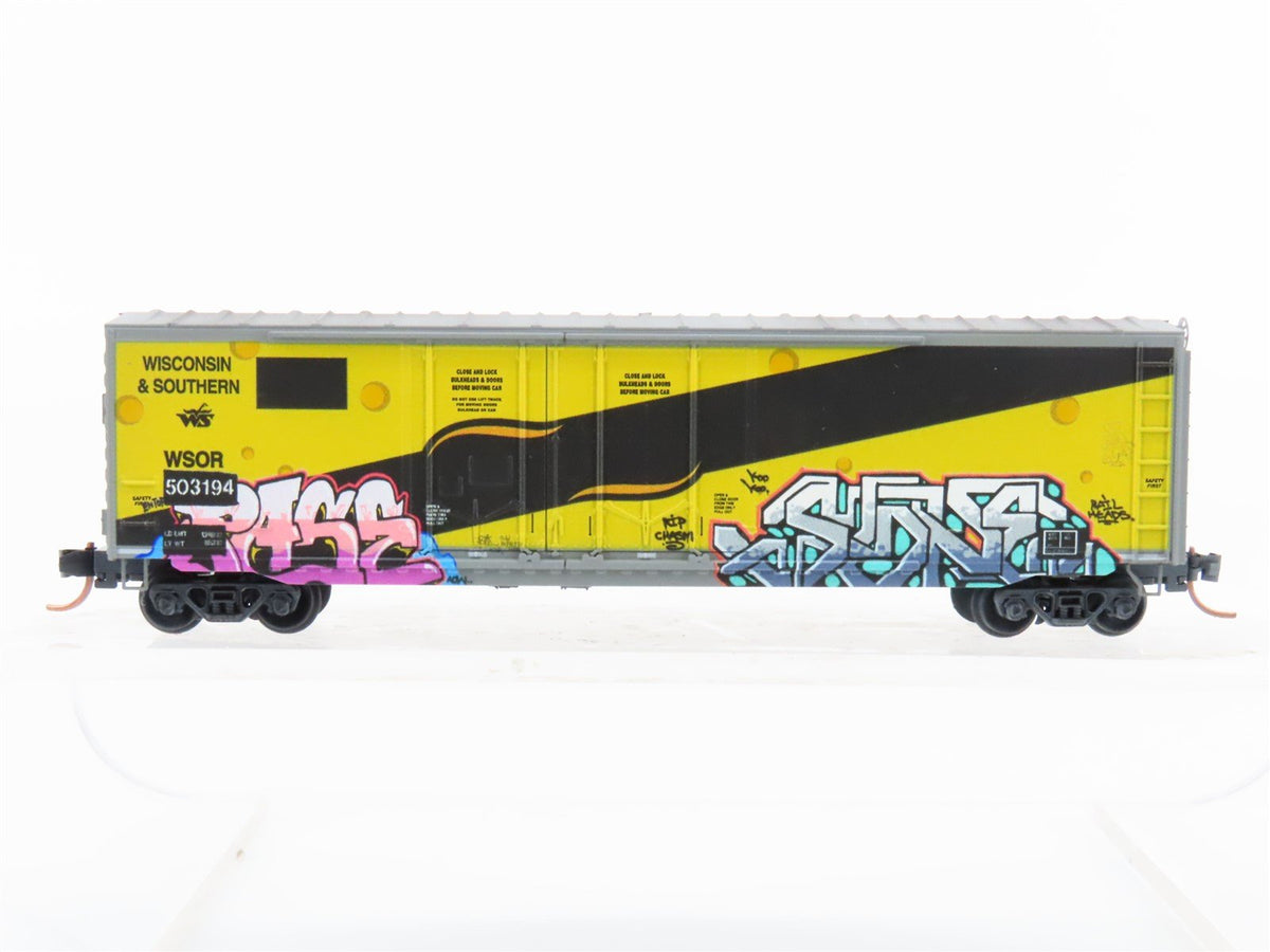 N Micro-Trains MTL 07544200 WSOR Wisconsin &amp; Southern Boxcar #503194 w/ Graffiti