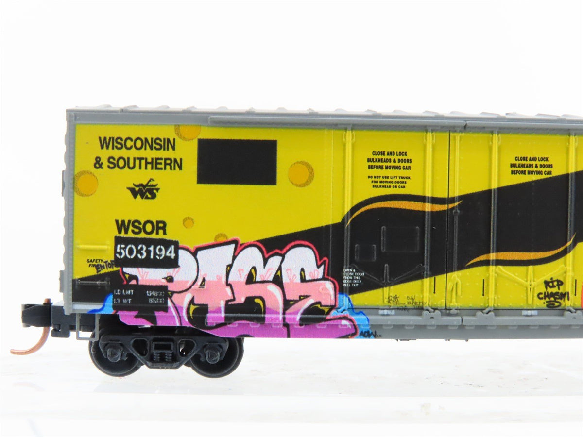 N Micro-Trains MTL 07544200 WSOR Wisconsin &amp; Southern Boxcar #503194 w/ Graffiti