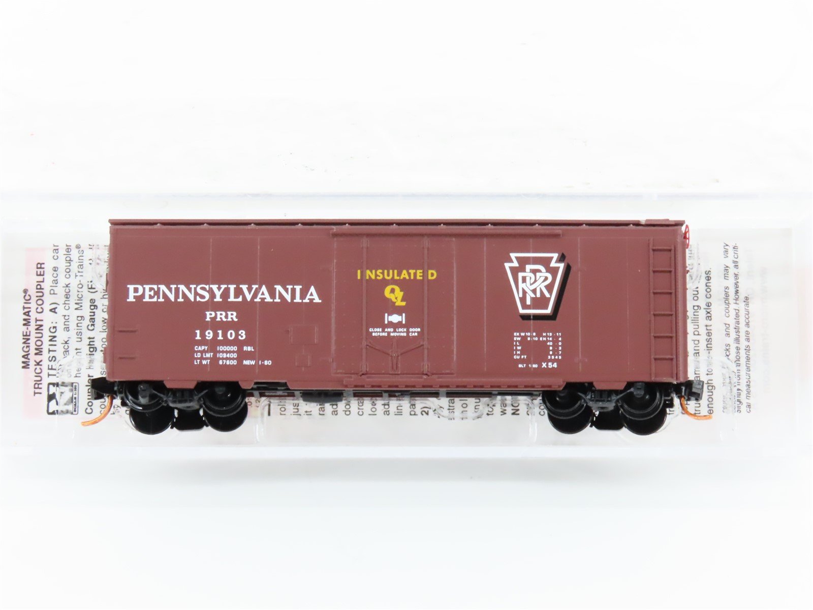 N Scale Micro-Trains MTL 02100886 PRR Pennsylvania Railroad 40' Box Car #19103