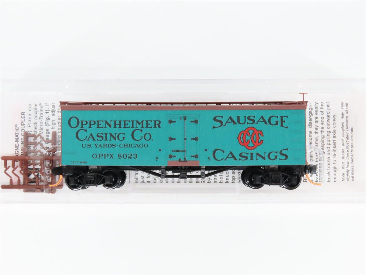 N Scale Micro-Trains MTL 05800040 OPPX Oppenheimer Casing 36&#39; Wood Reefer #8023