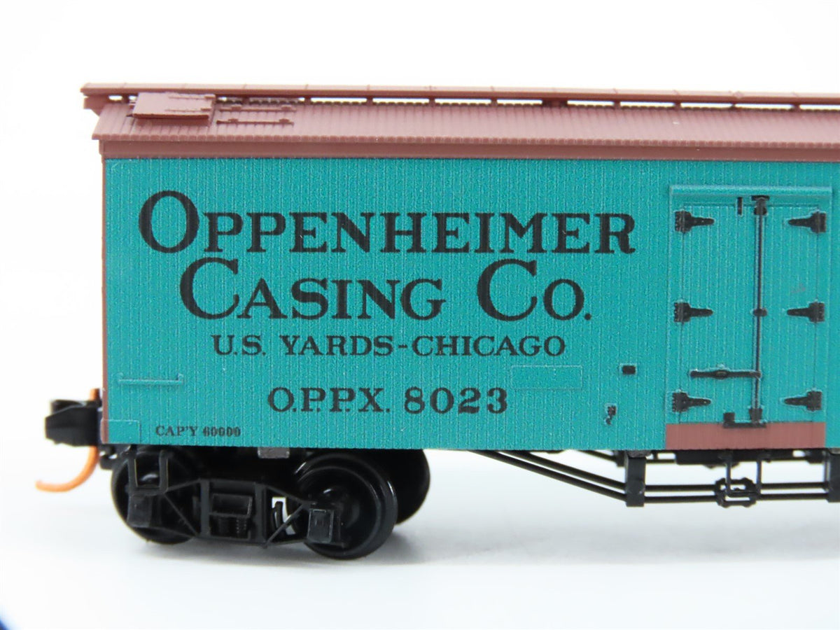 N Scale Micro-Trains MTL 05800040 OPPX Oppenheimer Casing 36&#39; Wood Reefer #8023