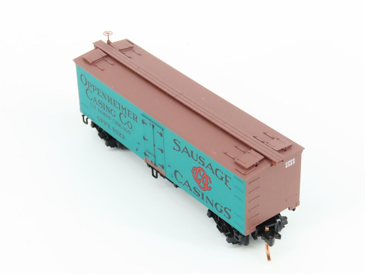 N Scale Micro-Trains MTL 05800040 OPPX Oppenheimer Casing 36&#39; Wood Reefer #8023