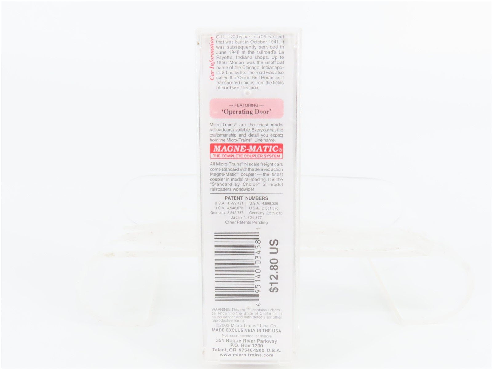 N Scale Micro-Trains MTL 20576 CIL Monon 40' Box Car #1223