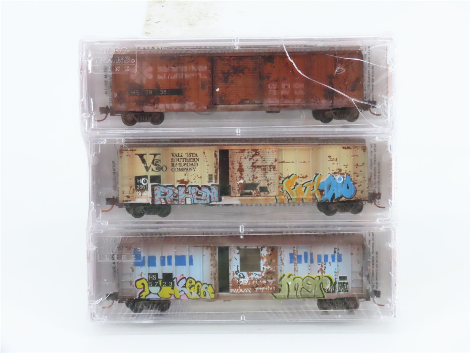 N Scale Micro-Trains MTL #99305160 H&S 50' Box Car w/ Graffiti 3-Pack (Sealed)