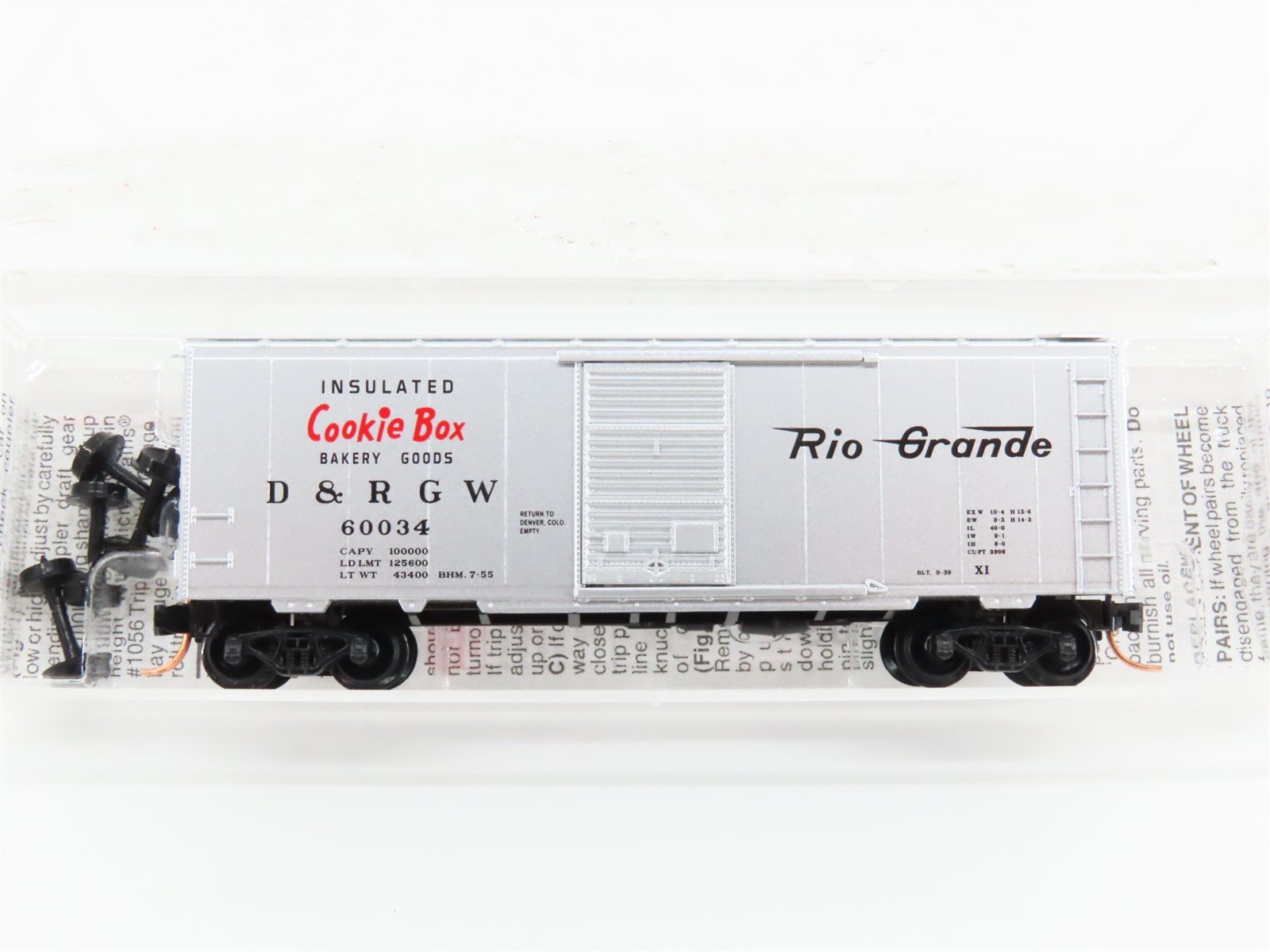 N Scale Micro-Trains MTL 20110 D&RGW Rio Grande Cookie Box 40' Box Car #60034