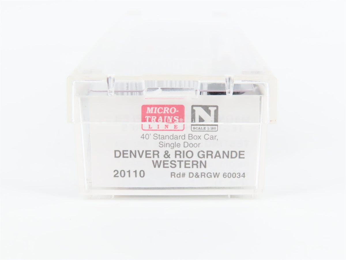 N Scale Micro-Trains MTL 20110 D&amp;RGW Rio Grande Cookie Box 40&#39; Box Car #60034