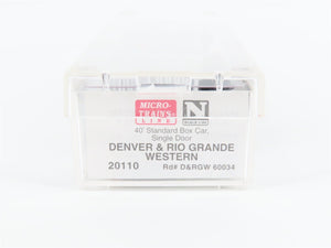 N Scale Micro-Trains MTL 20110 D&RGW Rio Grande Cookie Box 40' Box Car #60034