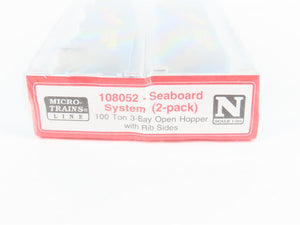 N Micro-Trains MTL #108052 SBD Seaboard System 3-Bay Hopper 2-Pack (Sealed)