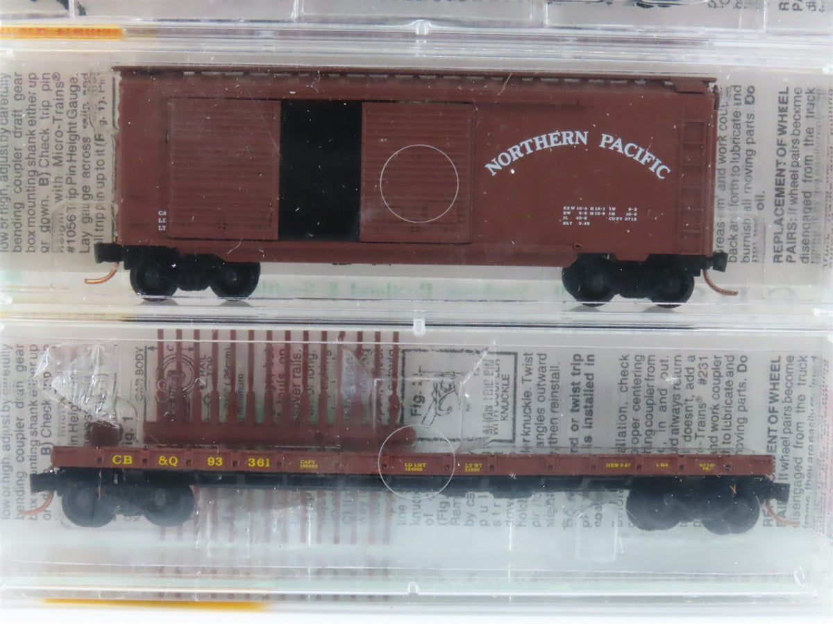 N Micro-Trains MTL #23252 CB&amp;Q, GN, NP, SP&amp;S &quot;Fallen Flags&quot; #5 BN Merger 4-Pack