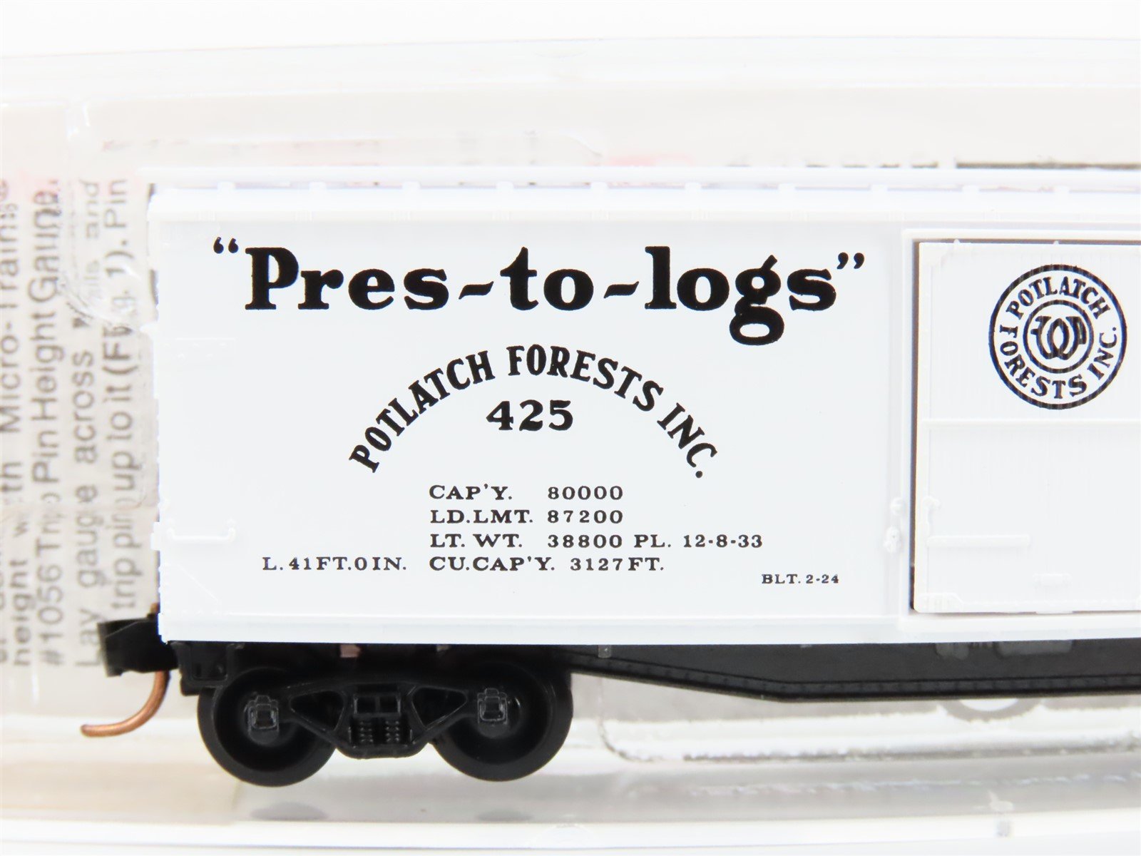 N Scale Micro-Trains MTL 42060 Pres-to-logs Potlatch Lumber Box Car #425
