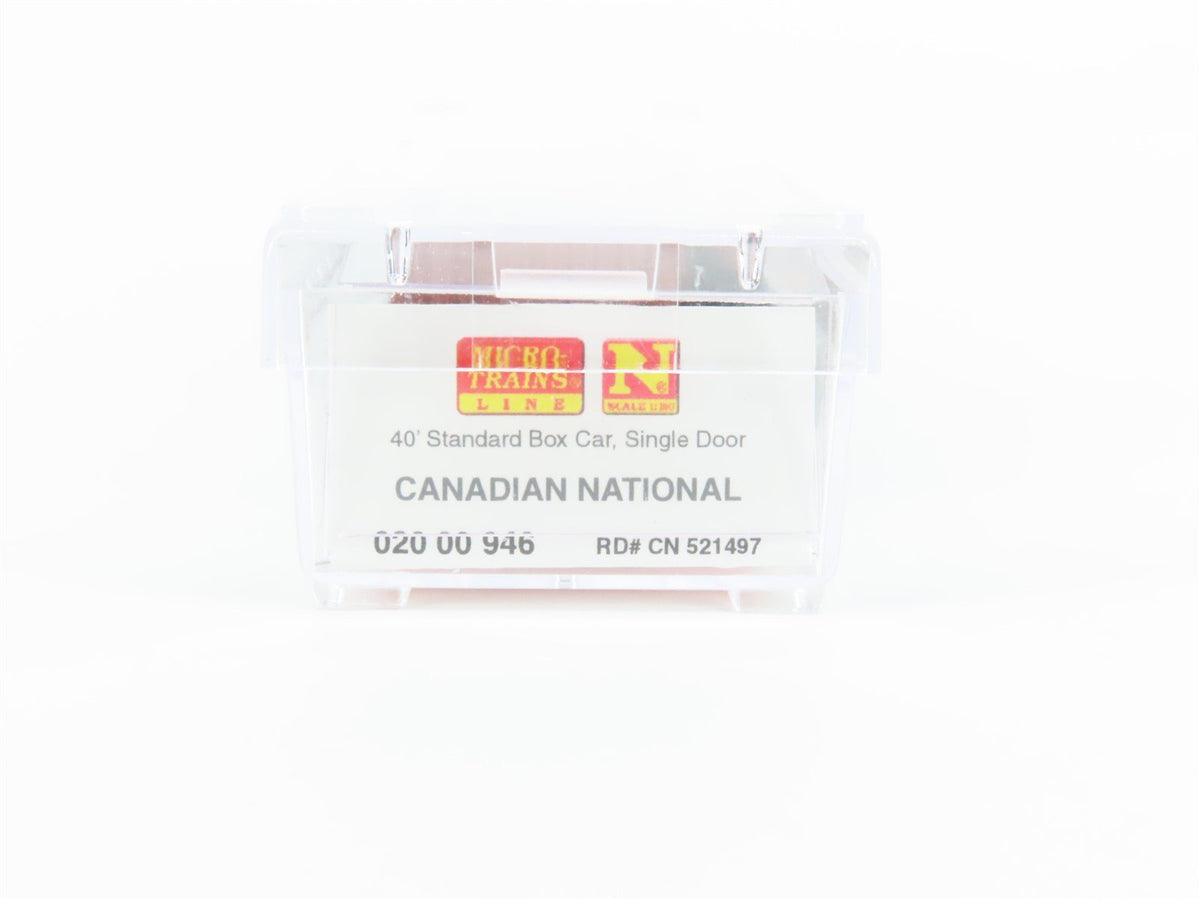 N Scale Micro-Trains MTL 02000946 CN Canadian National 40&#39; Box Car #521497