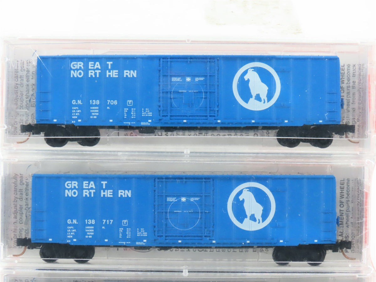 N Scale Micro-Trains MTL #27072 GN Big Sky Blue 50&#39; Box Cars 3-Pack (Sealed)