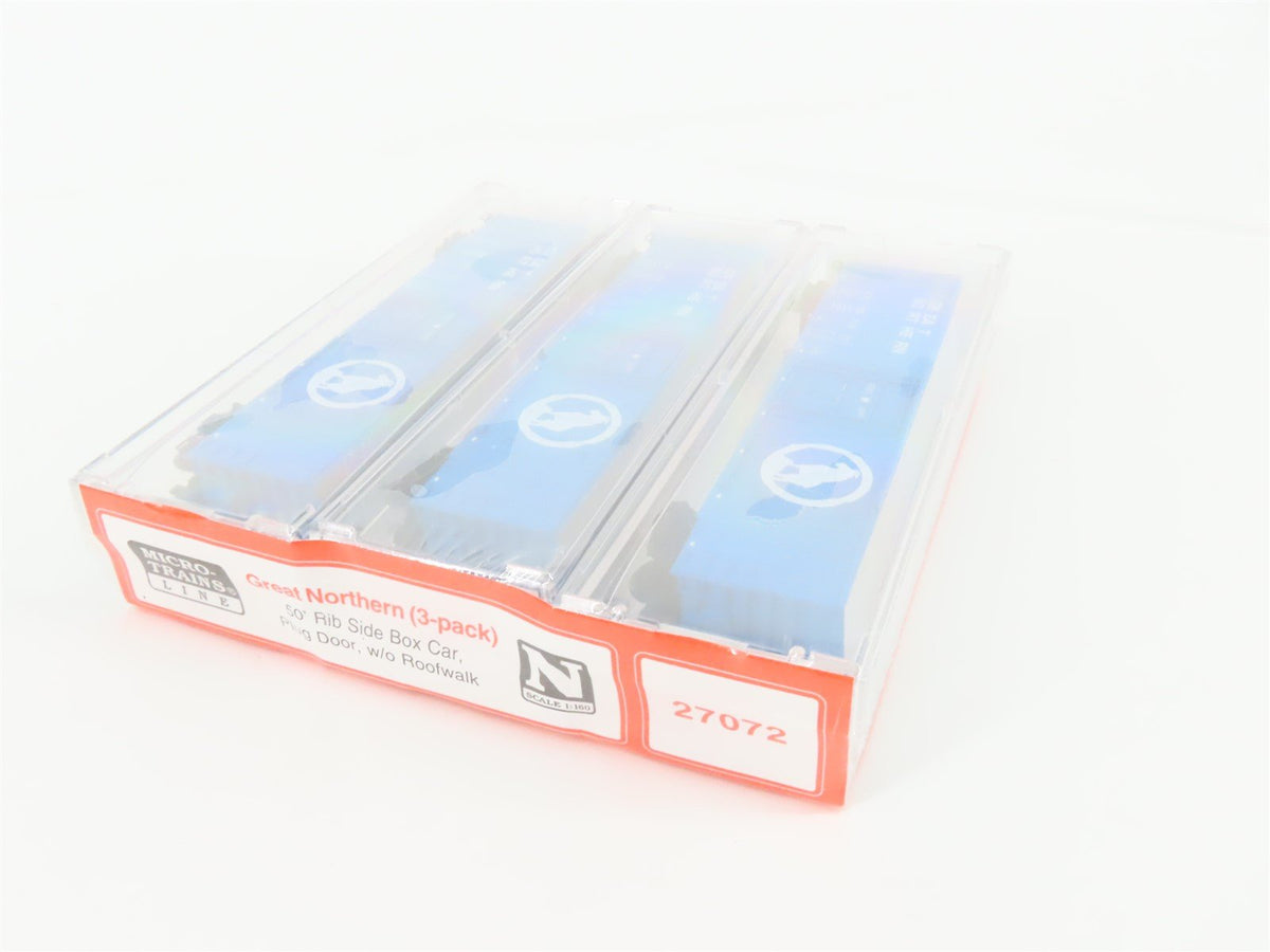 N Scale Micro-Trains MTL #27072 GN Big Sky Blue 50&#39; Box Cars 3-Pack (Sealed)