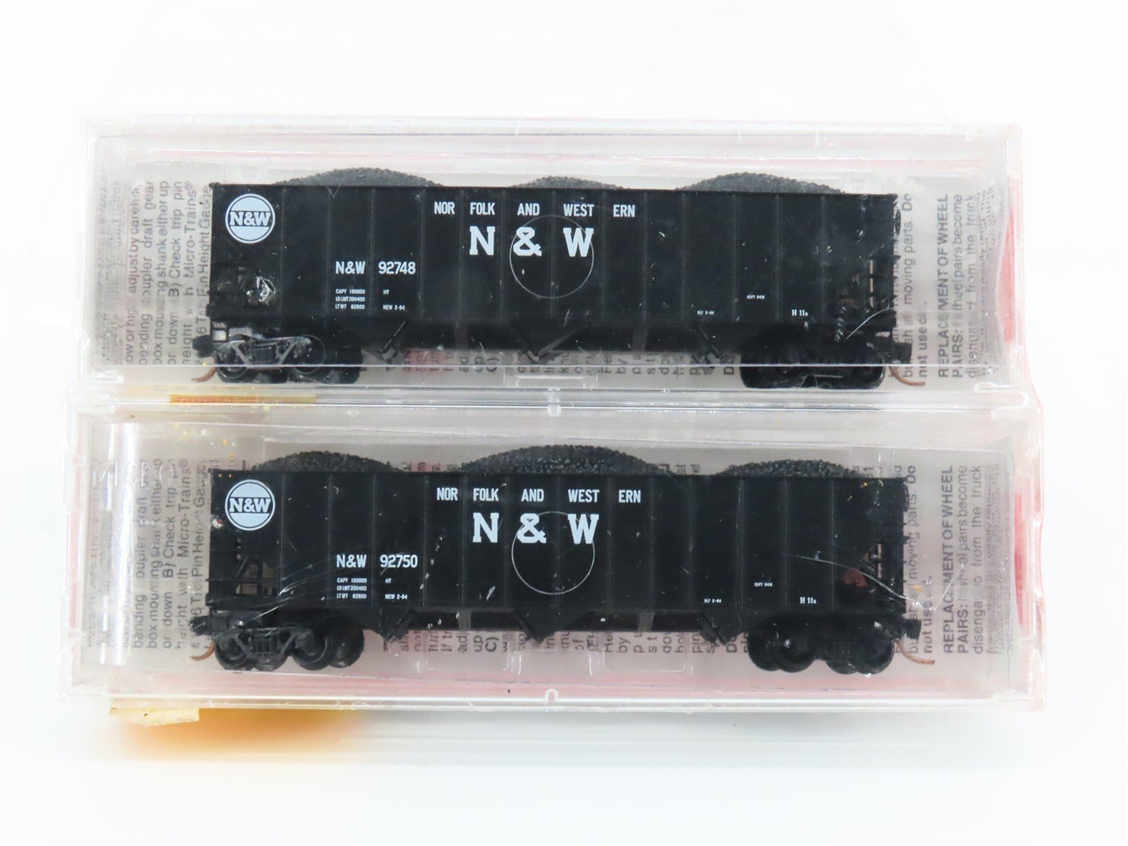 N Micro-Trains MTL #108012 N&W Norfolk & Western 3-Bay Hoppers 2-Pack (Sealed)