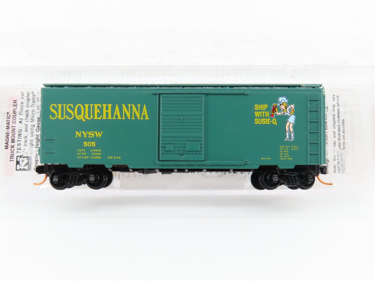 N Scale Micro-Trains MTL 02000670 NYSW &quot;Ship With Susie Q&quot; 40&#39; Box Car #505