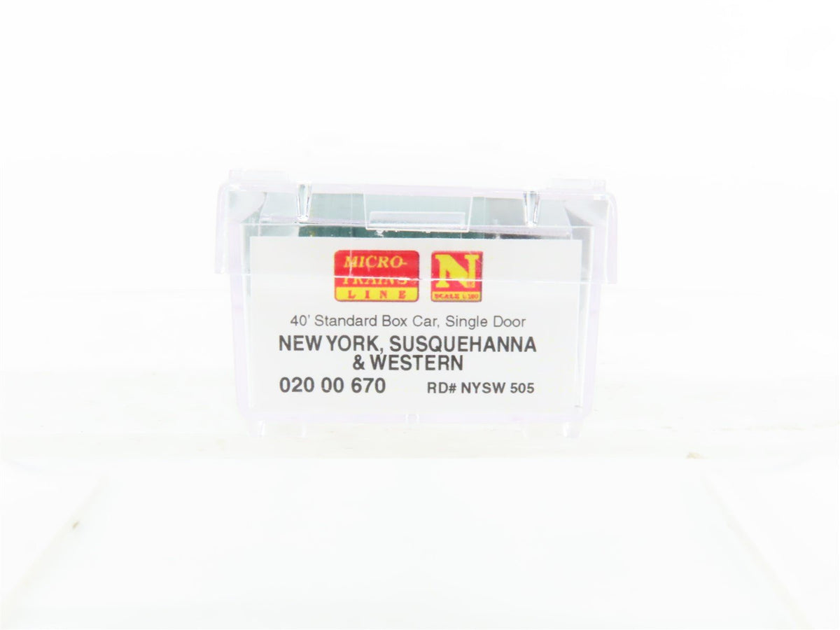 N Scale Micro-Trains MTL 02000670 NYSW &quot;Ship With Susie Q&quot; 40&#39; Box Car #505