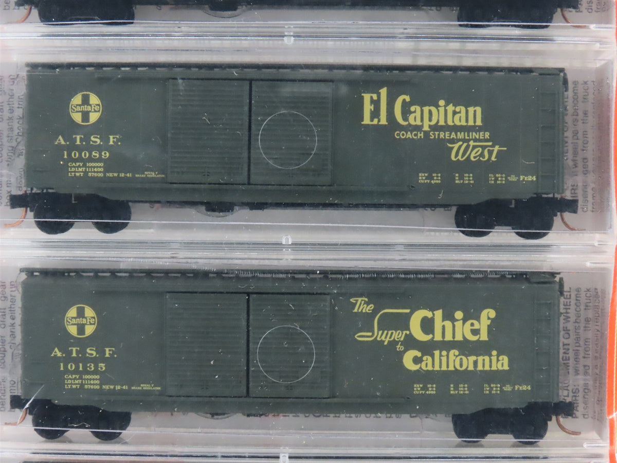 N Micro-Trains MTL #34262 ATSF Santa Fe &quot;Map &amp; Slogan Series&quot; 50&#39; Box Cars 5-Pk.