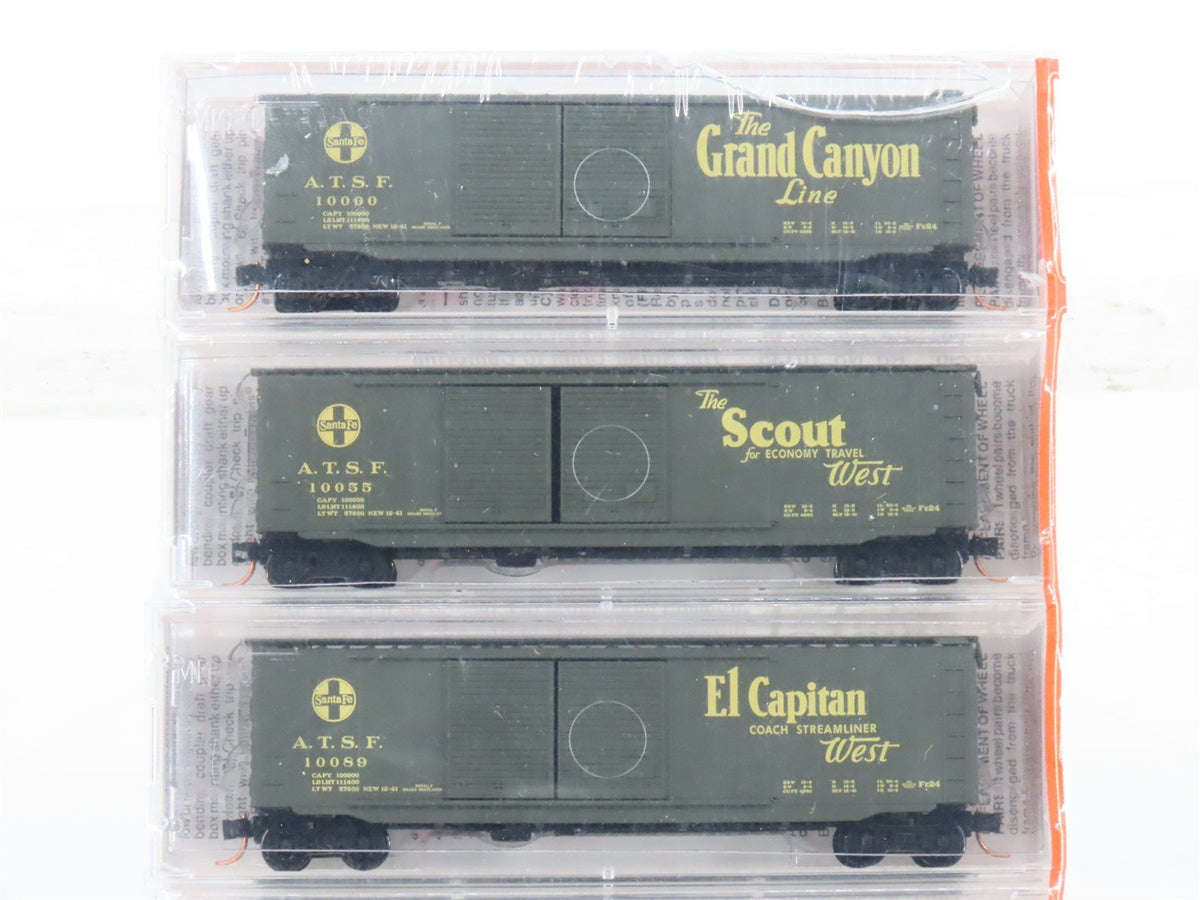 N Micro-Trains MTL #34262 ATSF Santa Fe &quot;Map &amp; Slogan Series&quot; 50&#39; Box Cars 5-Pk.