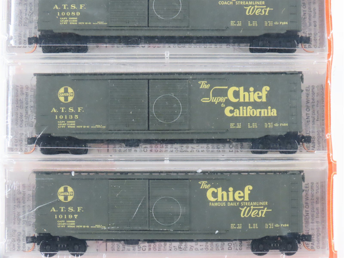 N Micro-Trains MTL #34262 ATSF Santa Fe &quot;Map &amp; Slogan Series&quot; 50&#39; Box Cars 5-Pk.