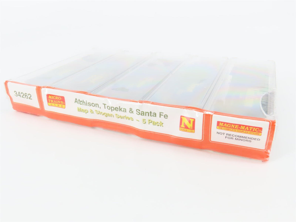 N Micro-Trains MTL #34262 ATSF Santa Fe &quot;Map &amp; Slogan Series&quot; 50&#39; Box Cars 5-Pk.