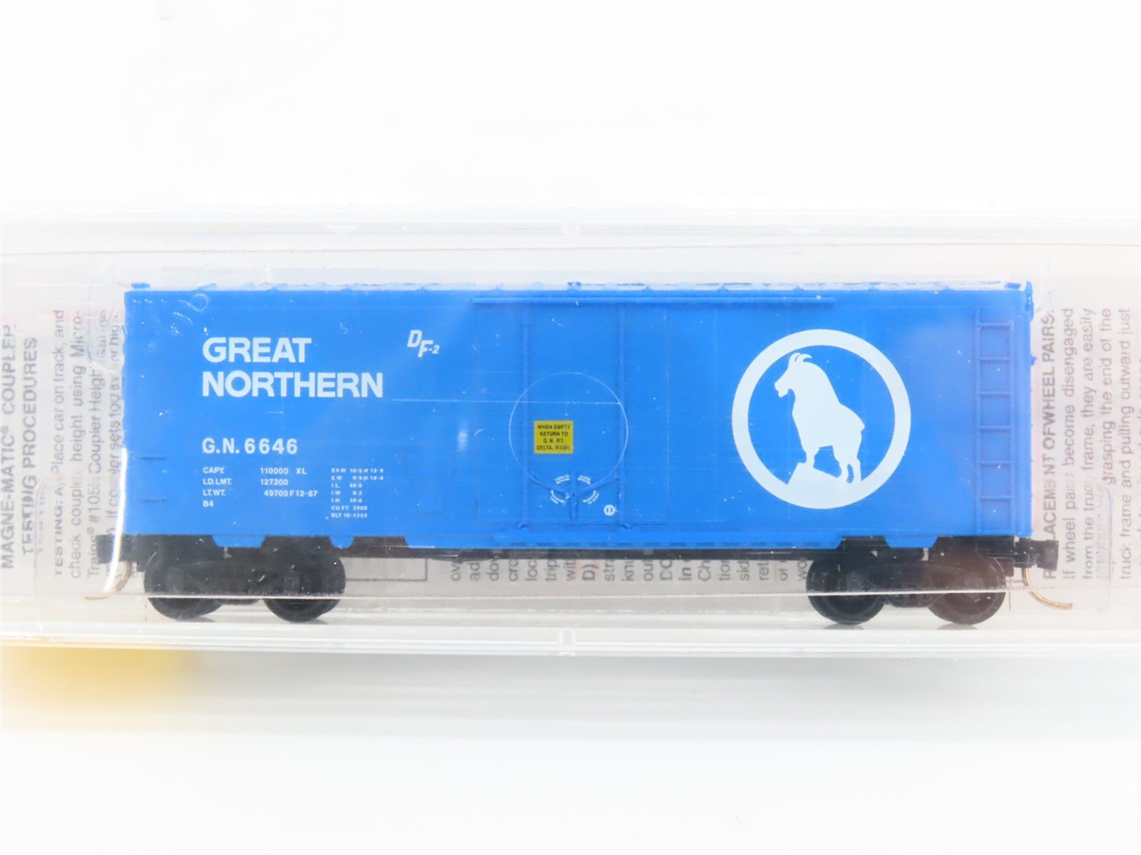 N Scale Micro-Trains MTL 74030 GN Big Sky Blue 40' Box Car #6646 - Sealed