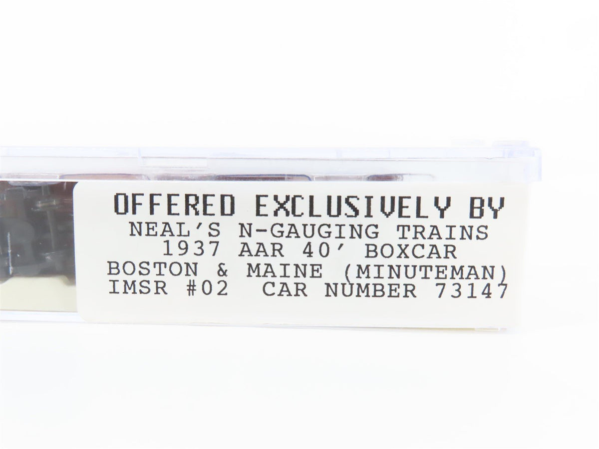 N Scale Neal&#39;s N-Gauging Trains IMSR-02 BM Boston &amp; Maine 40&#39; Box Car #73147