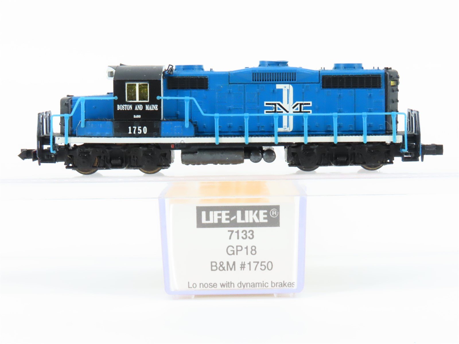 N Scale Life-Like 7133 B&M Boston & Maine GP18 Diesel Locomotive #1750