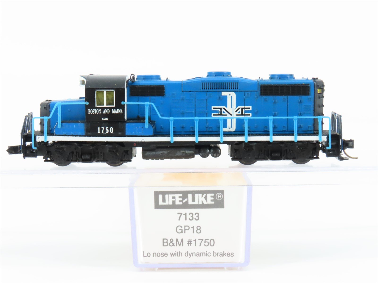 N Scale Life-Like 7133 B&M Boston & Maine GP18 Diesel Locomotive #1750