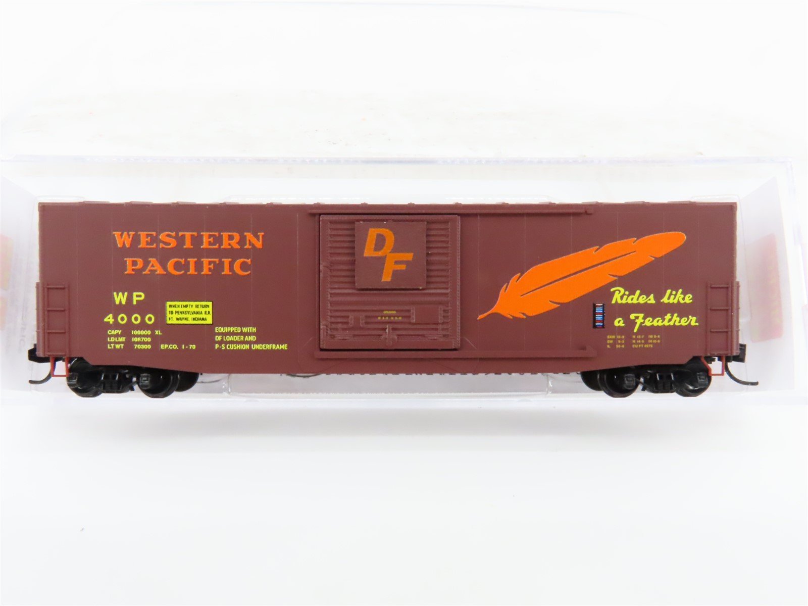 N Scale Micro-Trains MTL 18000510 WP Western Pacific Feather 50' Box Car #4000