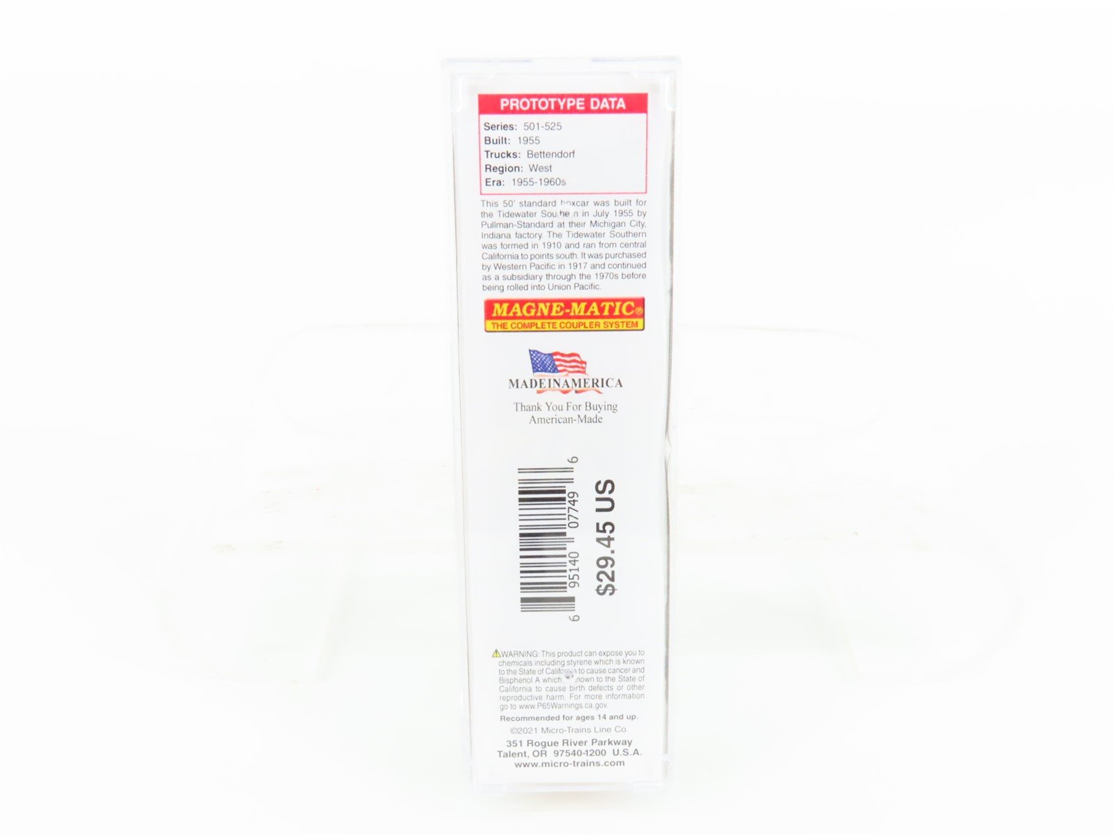 N Scale Micro-Trains MTL 03100570 TS Tidewater Southern 50' Box Car #501